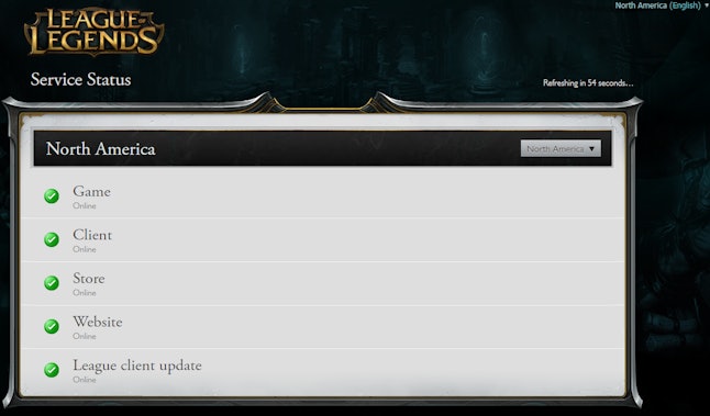 League of legends server status