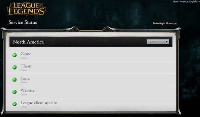 League of legends server status League of legends server status