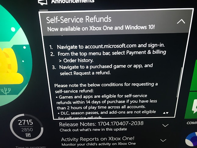 New Xbox Refund System How To Use Microsoft S Digital Game Self Service Refund - how to get refund on roblox gamepass