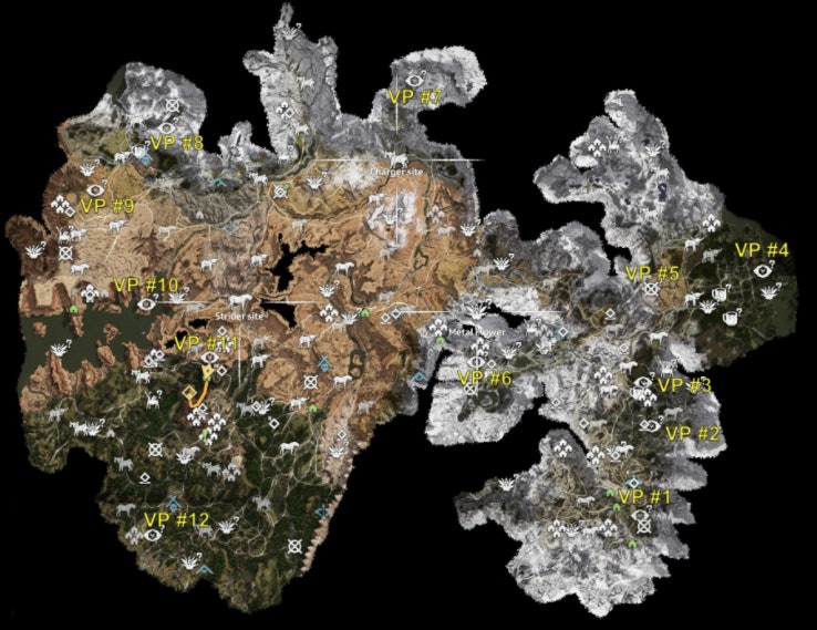 Horizon Zero Dawn Vantage Points Locations For All 12 And How To Find Them