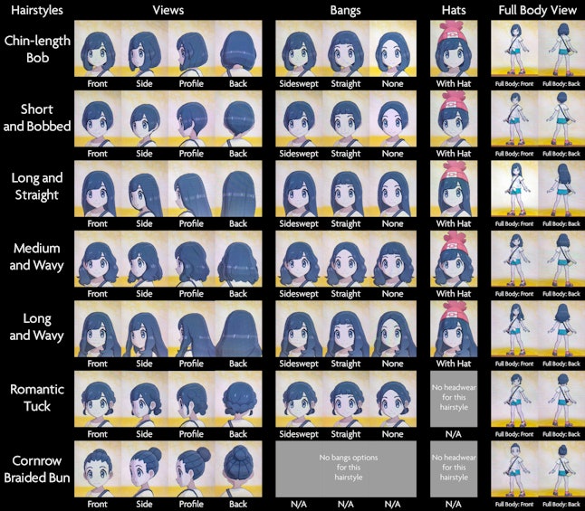 Pokemon Sun And Moon Hairstyles Haircuts And Hair Colors How To Customize Characters
