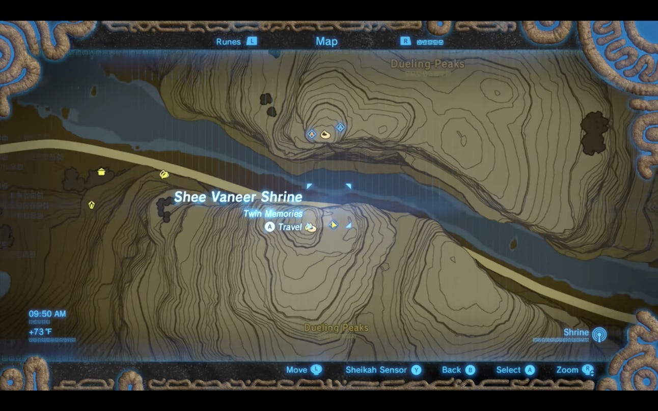 The Shrines Atop These Peaks Share A Connection 'Zelda: Breath of the Wild' Twin Memories: How to solve the Shee Vaneer