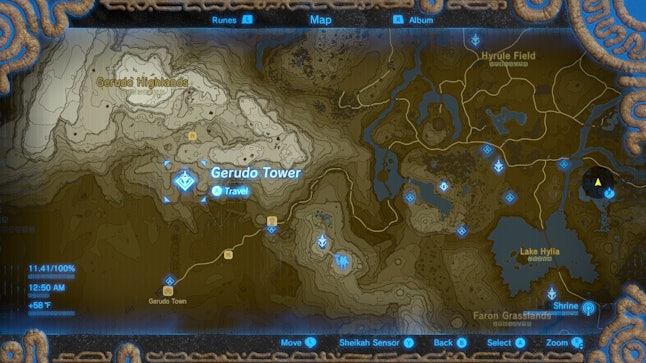 Zelda Breath Of The Wild Gerudo Tower Guide Get To The Sheikah Tower In The Desert