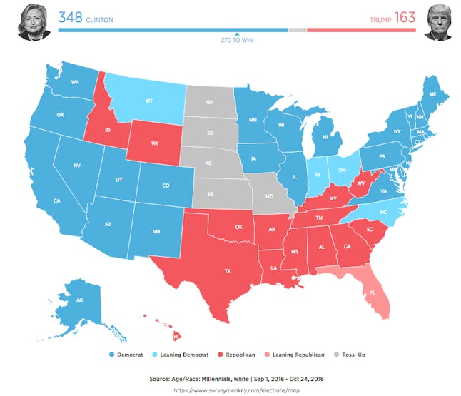 Here's what the Electoral College map would look like if only