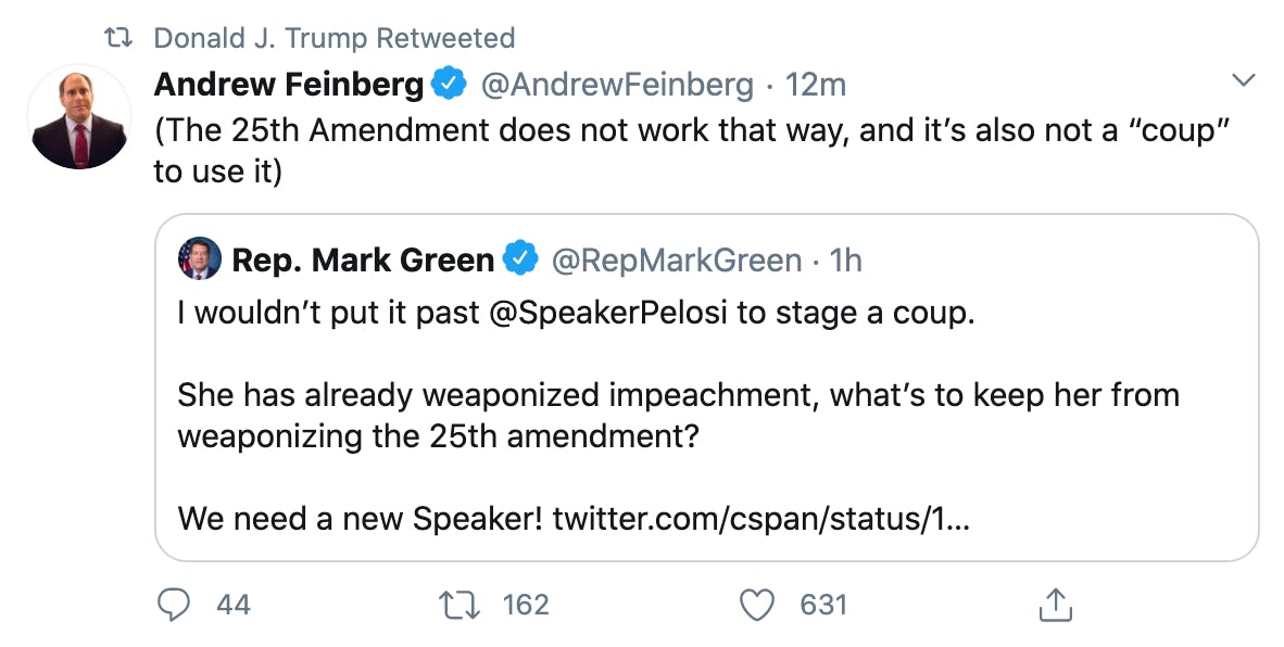 Nancy Pelosi is almost, sort of, close to ready to talk about the 25th Amendment